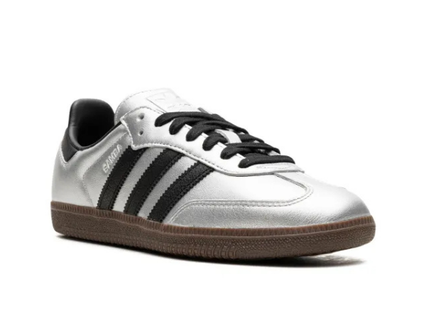 Adidas Samba OG "Silver Metallic/Black/Gum" sneakers