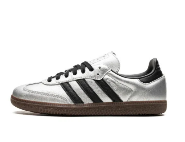 Adidas Samba OG "Silver Metallic/Black/Gum" sneakers