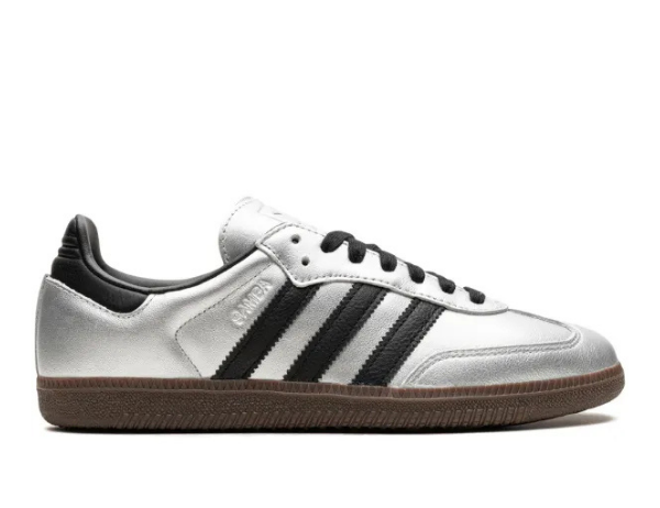 Adidas Samba OG "Silver Metallic/Black/Gum" sneakers